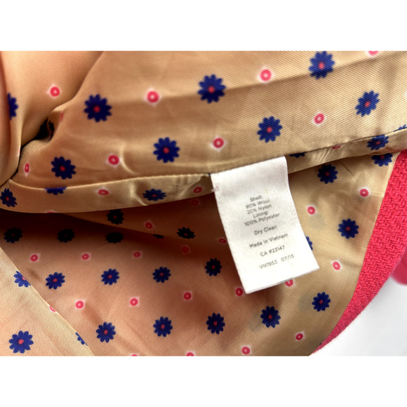 Talbots Wool Pea Coat Women's Size 14 Pink Lined Tweed Pockets - Picture 6 of 6